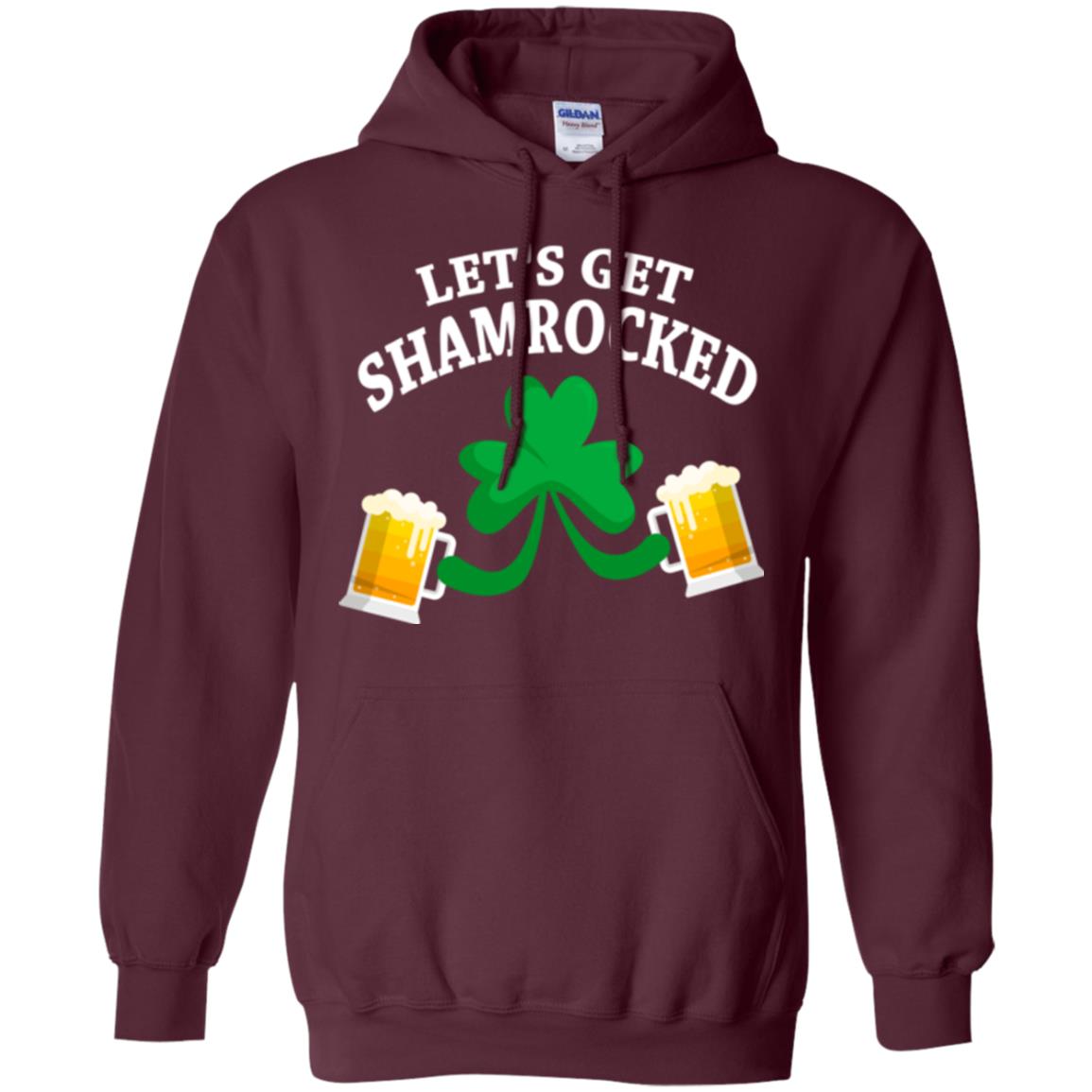 Patrick_s Day T-shirt Let_s Get Shamrocked Maroon