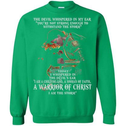Warrior T-shirt I Am A Child Of God A Woman Of Faith T-shirt Irish Green