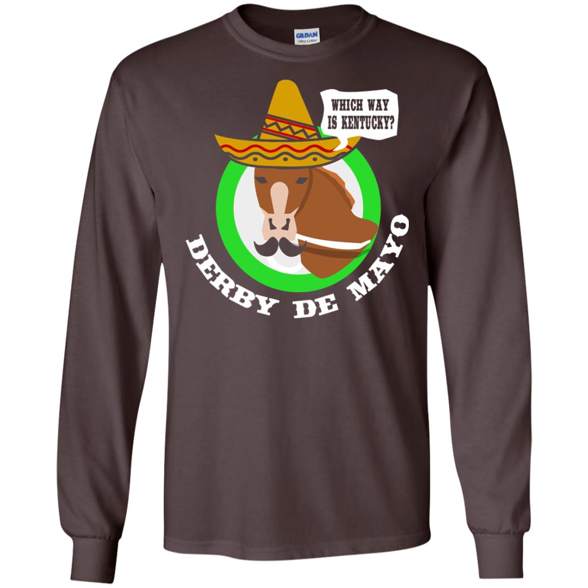 Derby De Mayo Kentucky Sombrero Mexican Horse Race T-shirt Dark Chocolate