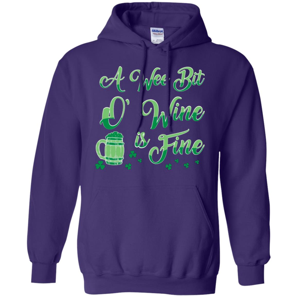 A Wee Bit O’ Wine Is Fine St. Patrick's Day T-shirt Purple