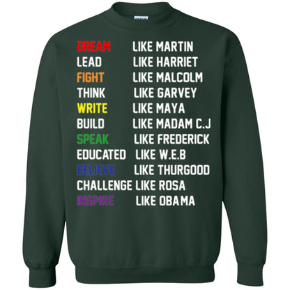 Dream Like Martin Inspire Like Obama T-shirt Forest Green