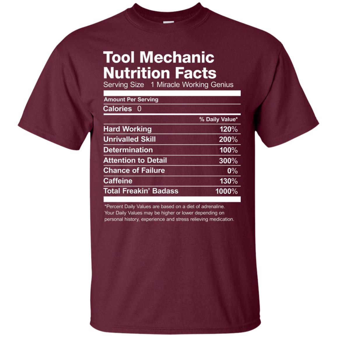 Tool Mechanic Uniform Funny T-shirt Maroon