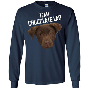 Team Chocolate Lab Labrador Retriever Lover Funny ShirtG240 Gildan LS Ultra Cotton T-Shirt