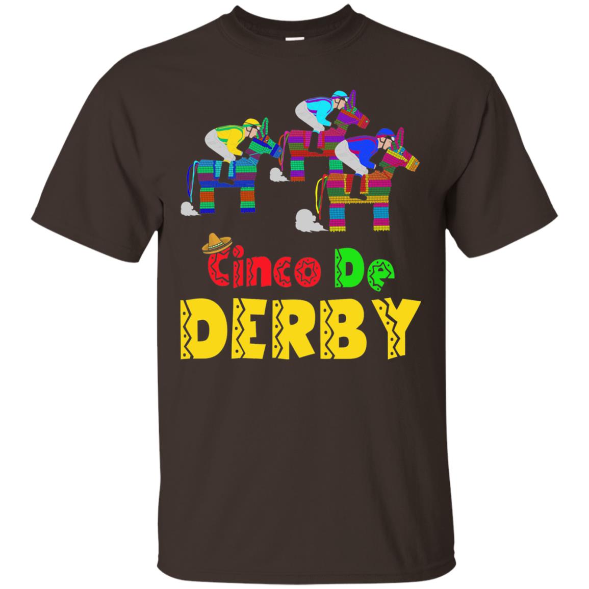 Horse Racing Pinata Cinco De Derby Jockeys Fiesta Shirt Dark Chocolate