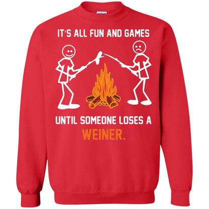 Camper T-shirt It’s All Fun And Games Until Someone Loses A Weiner Red