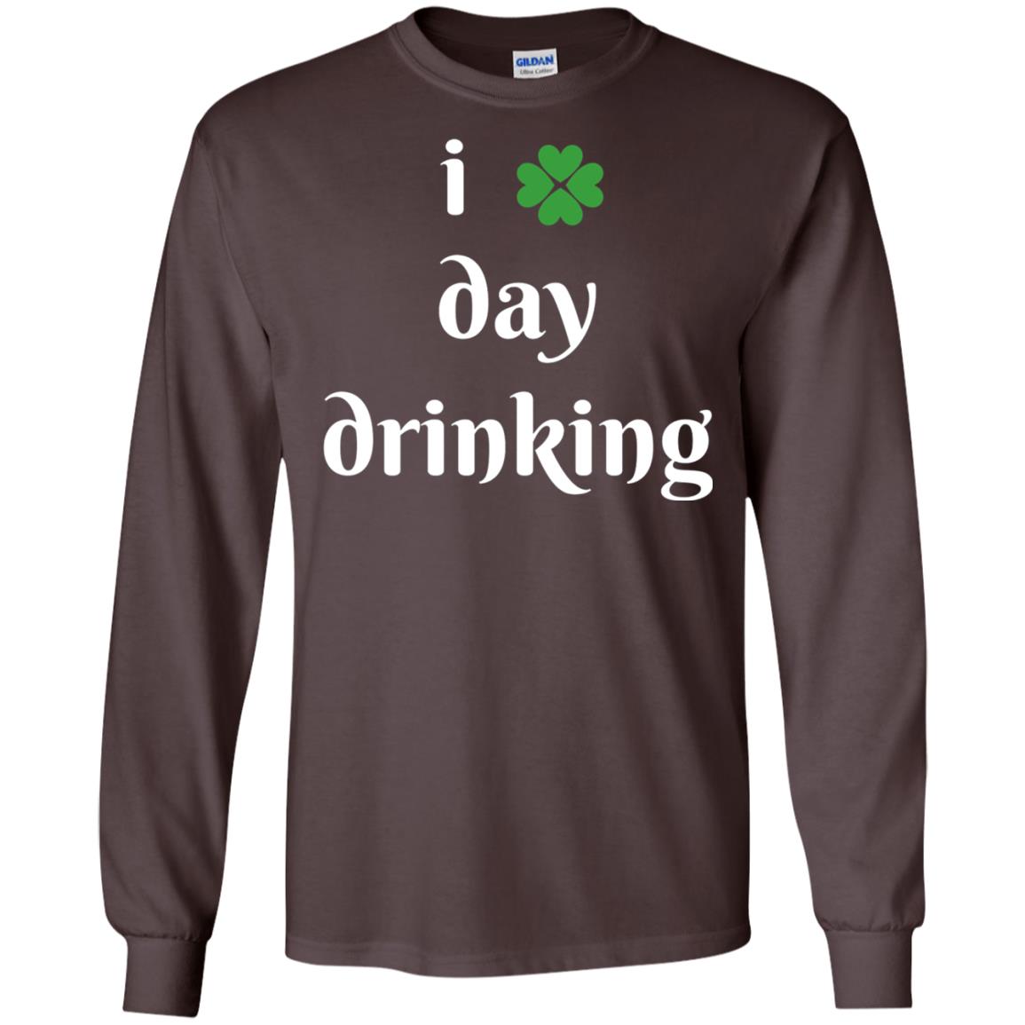 I Day Drinking Funny St Patricks Day T-shirt Dark Chocolate