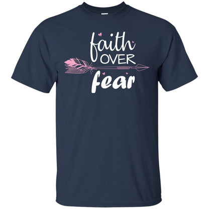Faith Over Fear Arrow Christian Shirt Navy