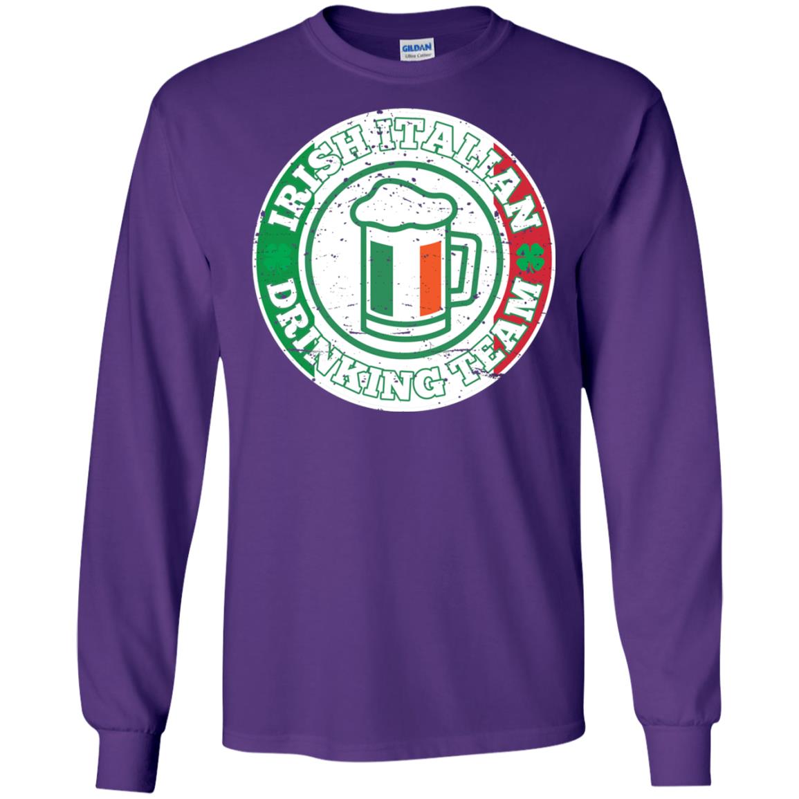 Irish Italian Drinking Team Italy Flag St Patrick_s Day T-shirt Purple