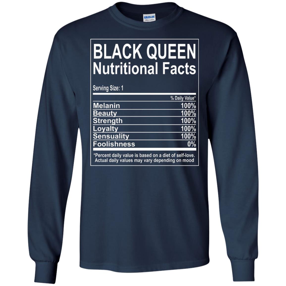 Black Queen Nutritional Facts T-shirt Self Love Navy