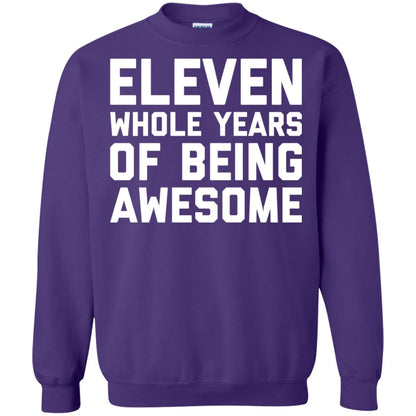 Eleven Whole Years Of Being Awesome 11th Birthday T-shirt Purple