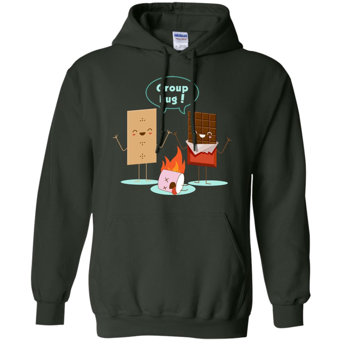 Funny Smores Chocolate Marshmallow Hiking Camping T-shirt Forest Green