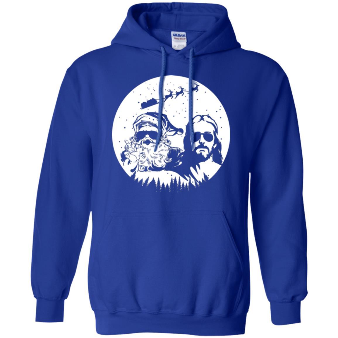 Christmas T-shirt Jesus And Santa Claus Royal