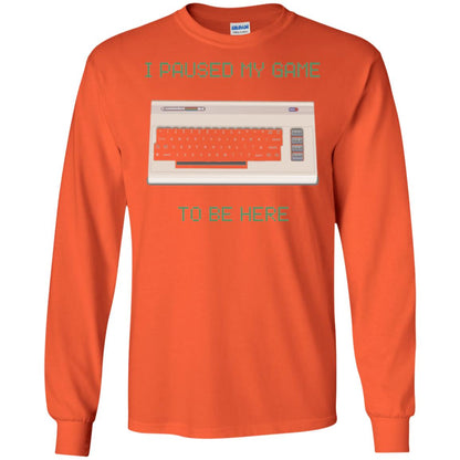 Retro Gamer T-shirt I Paused My Game To Be Here Orange