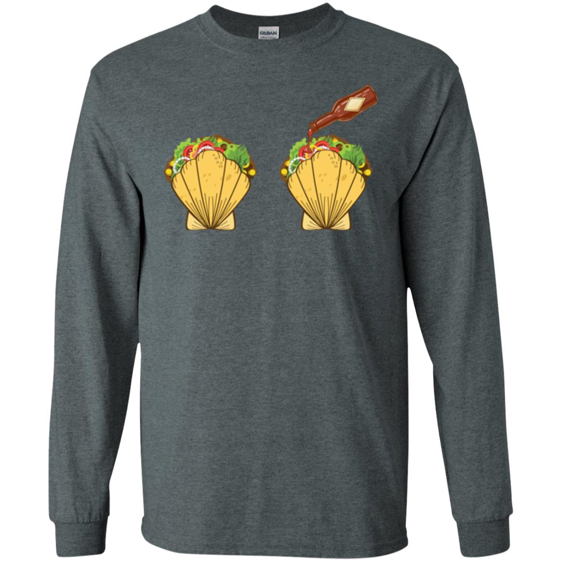 Mermaid Shell T-shirt Taco Bra And Spicy Chili Sauce Dark Heather