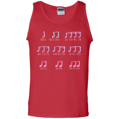Music Is Like Food Funny Music Note Shirt Red