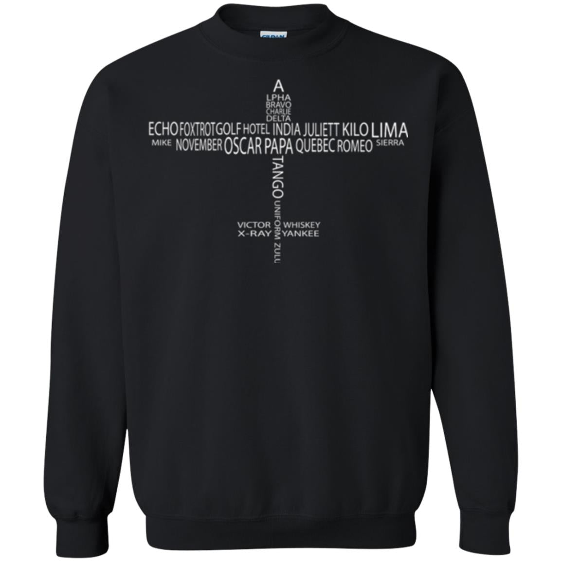 Aviation T-shirt Phonetic Alphabet Pilot Black