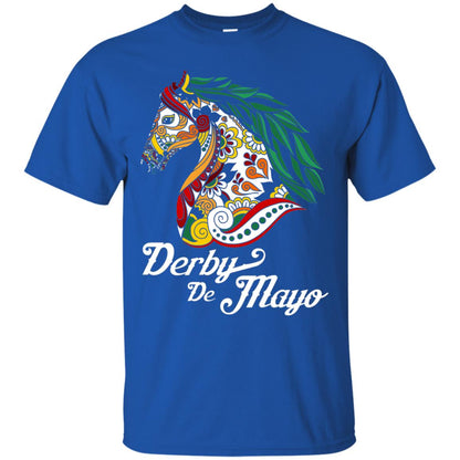 Derby Cinco De Mayo Floral Horse Race T-shirt Royal