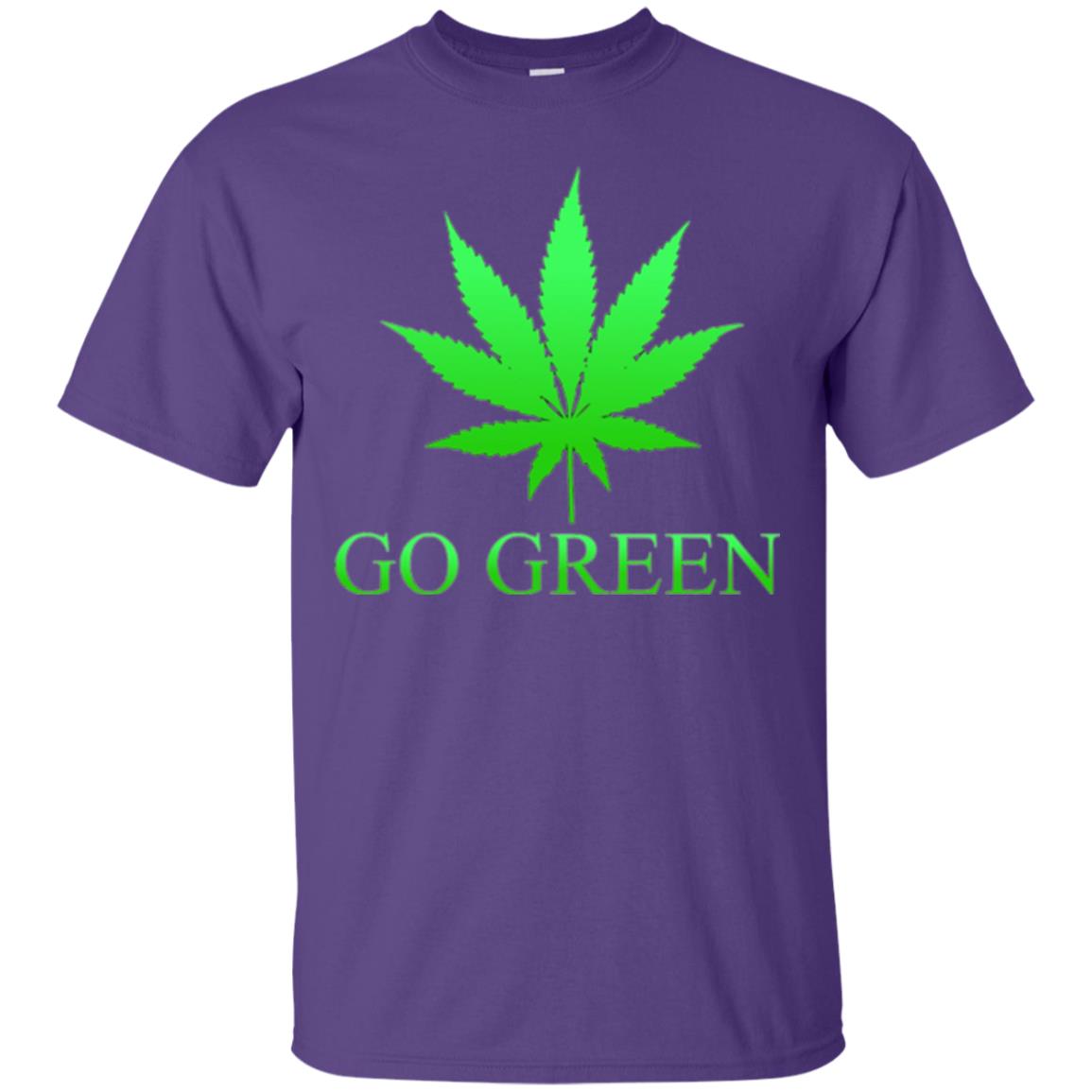 Go Green Weed T Shirt Marijuana Leaf Purple