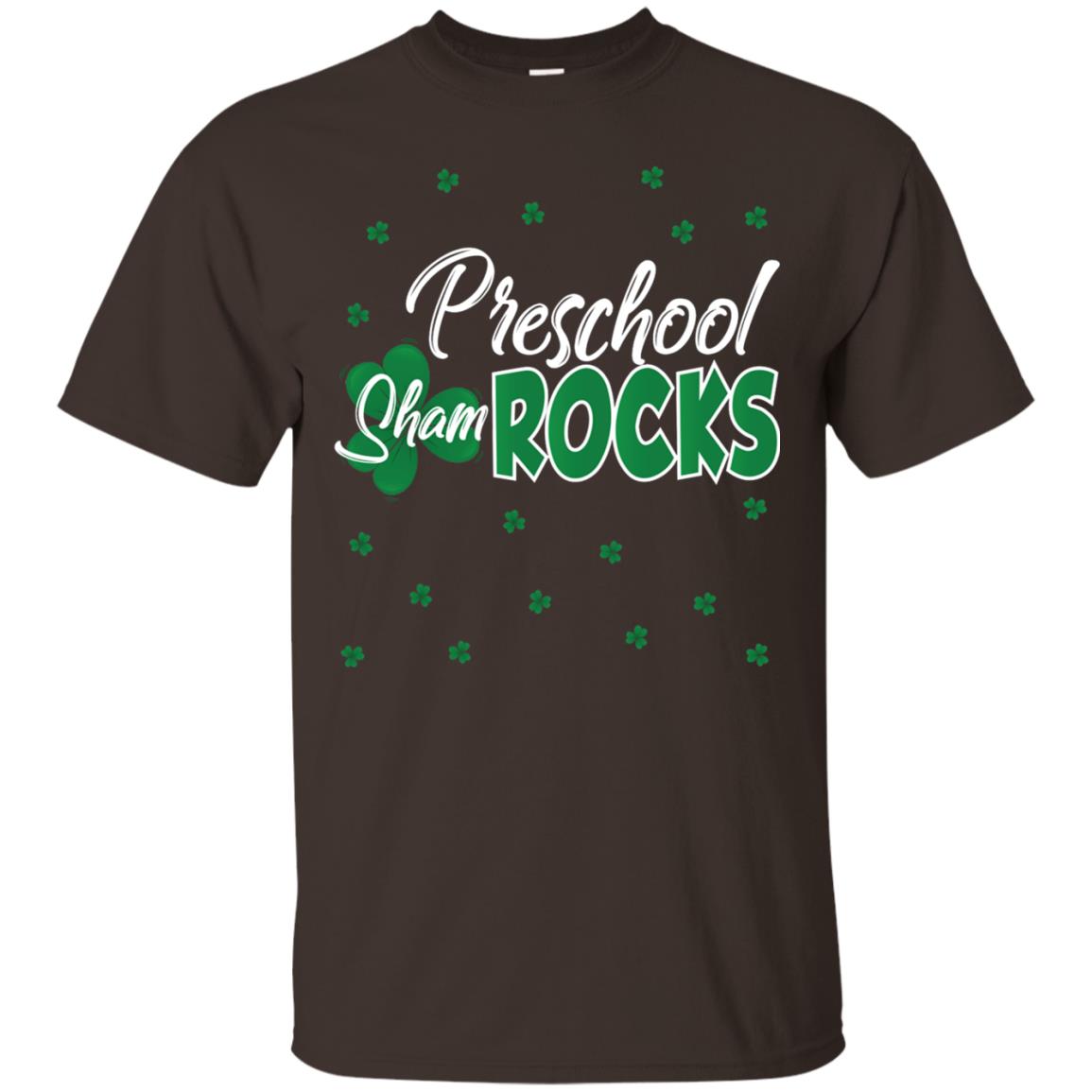 Preschool Shamrocks St. Patrick_s Day School T-shirt Dark Chocolate