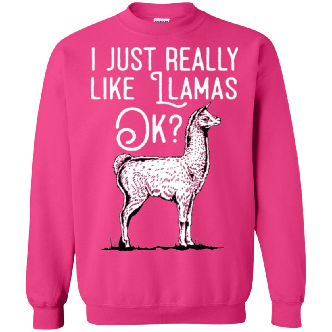 Alpaca T-shirt I Just Really Like Llamas Ok Heliconia