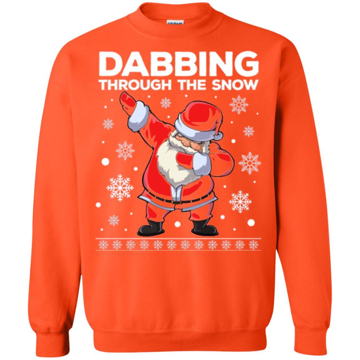 Christmas T-shirt Dabbing Through The Snow T-shirt Orange