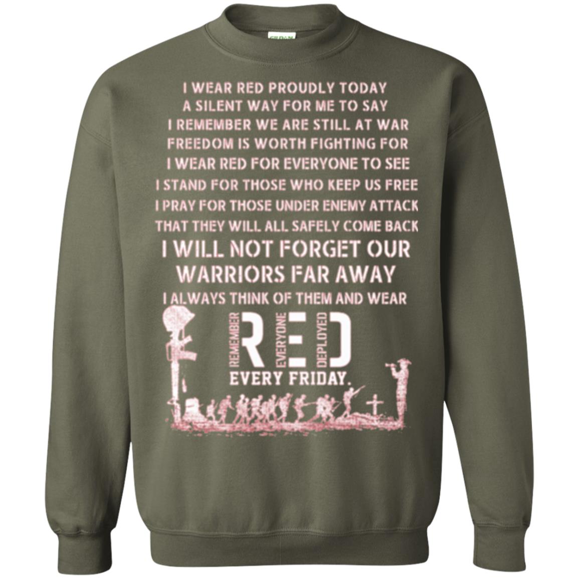 Red Friday Military T-shirt Wear Red Friday Military Green