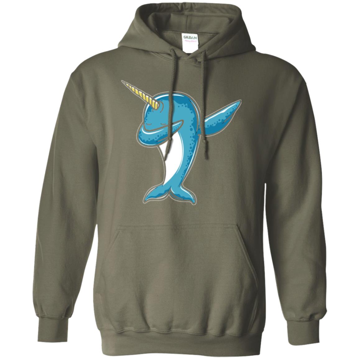 Dabbing Narwhal T-shirt Military Green