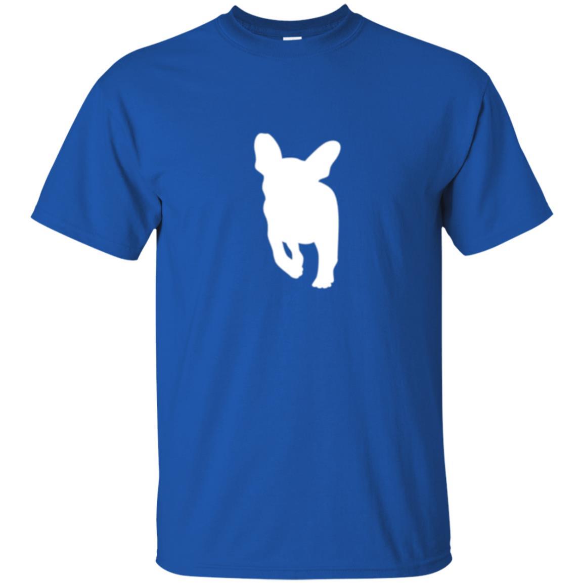 French Bulldog T-shirt White Silhouette Of Puppy Royal