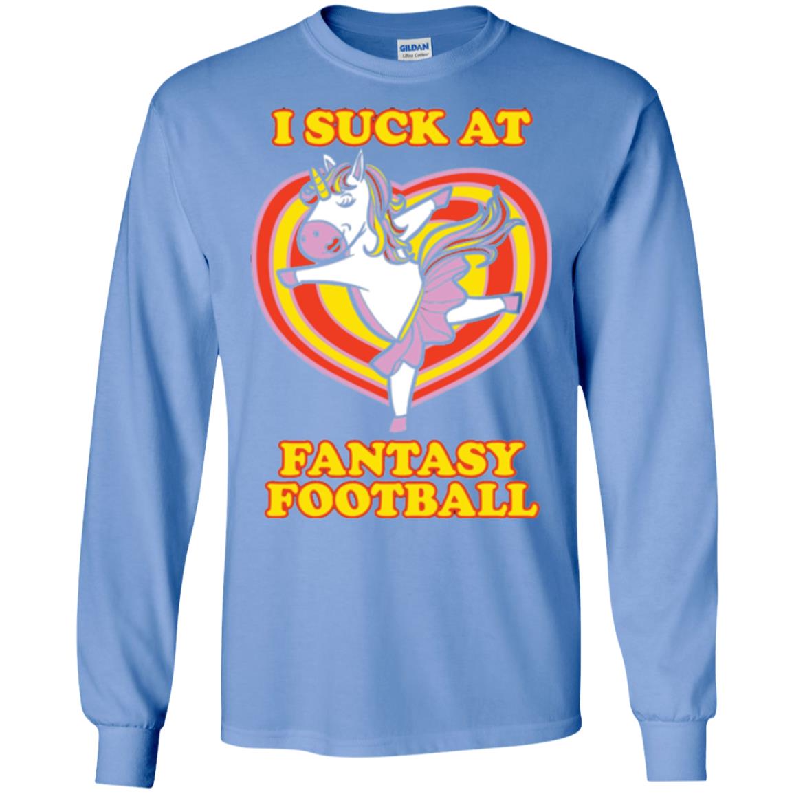 Funny Unicorn Loser T-shirt I Suck At Fantasy Football Carolina Blue