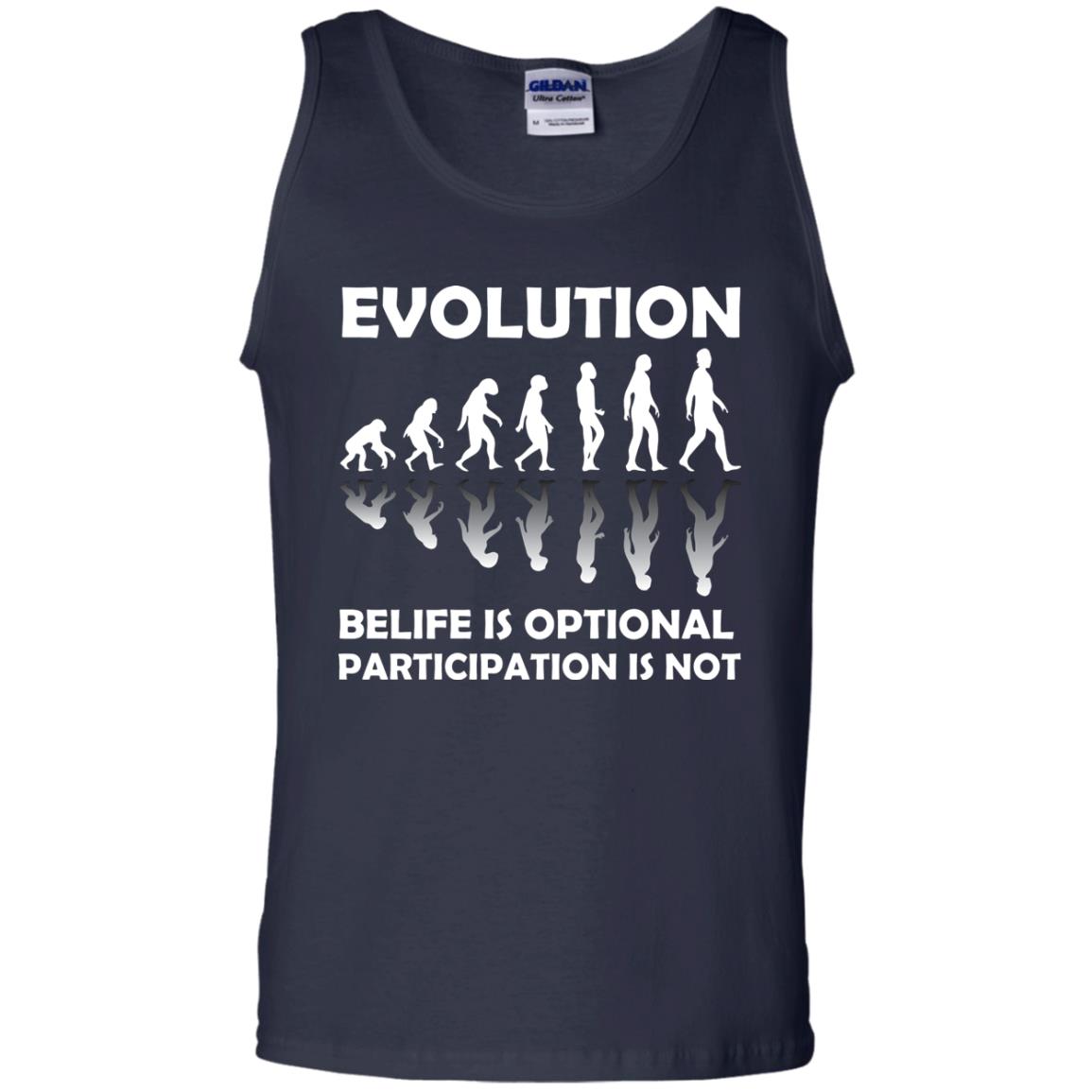 Evolution Belife Is Optional Participation Is Not Shirt Navy