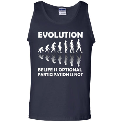 Evolution Belife Is Optional Participation Is Not Shirt Navy