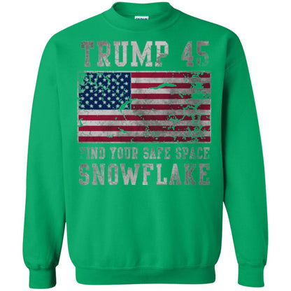 Trump 45 Find Your Safe Space Snowflake T-shirt Irish Green