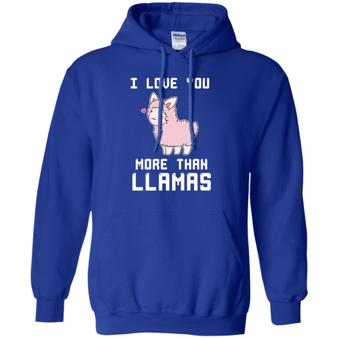 I Love You More Than Llamas Valentines Day Shirt Royal