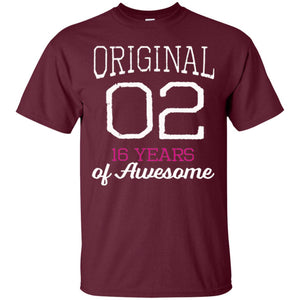 16th Birthday T-shirt Cute Original 2002  16 Years Of Awesome