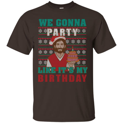 Brithday T-shirt We Gonna Party Like It's My Birthday Dark Chocolate
