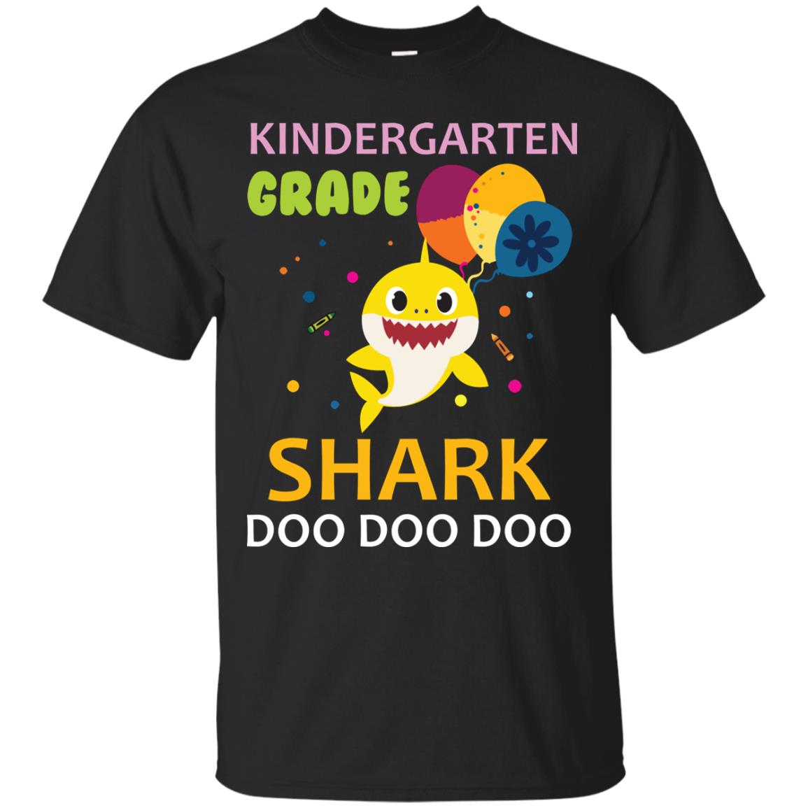 Kindergarten Shark Doo Doo Doo Back To School T-shirt Black