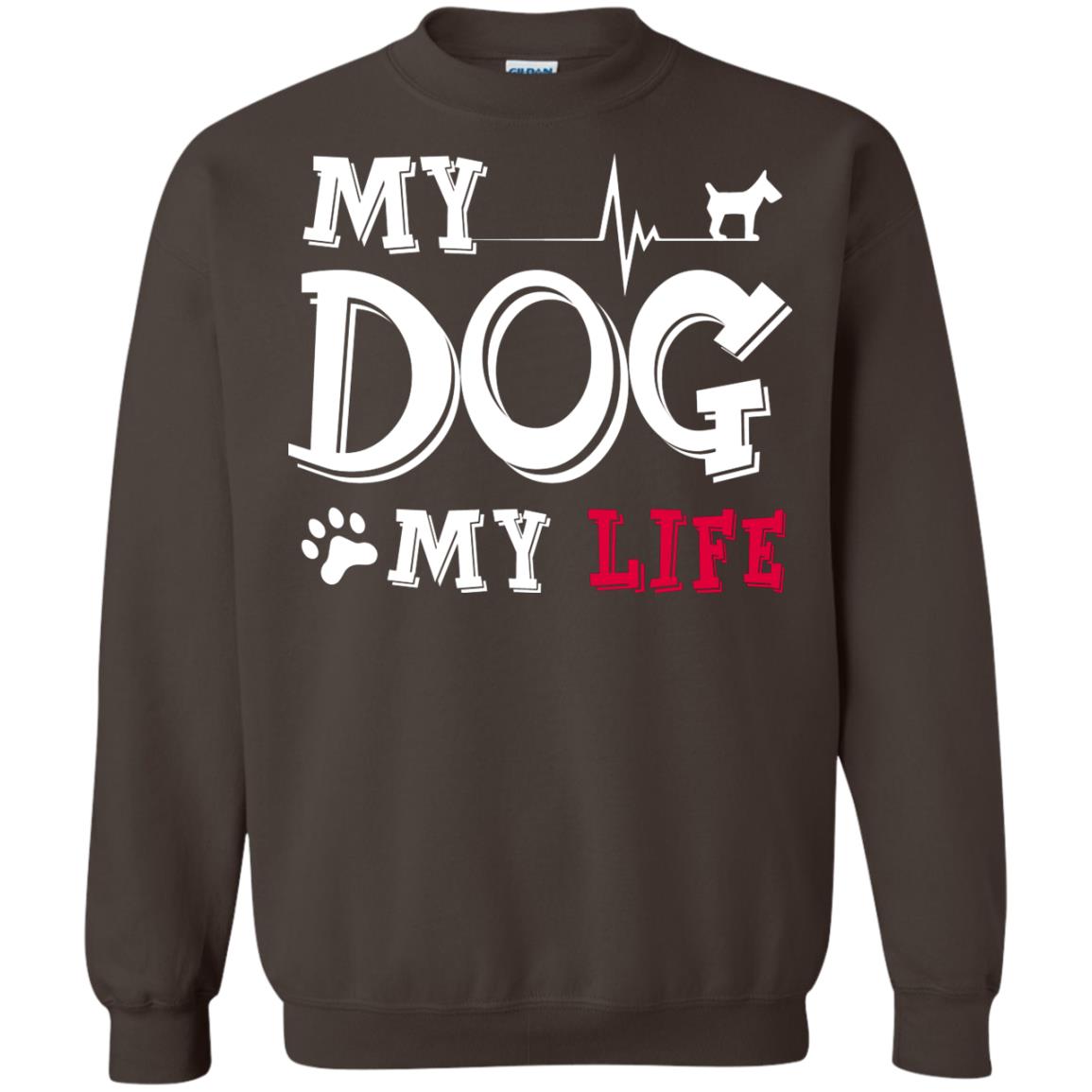 Dog Lovers T-shirt My Dog My Life Dark Chocolate