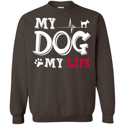 Dog Lovers T-shirt My Dog My Life Dark Chocolate