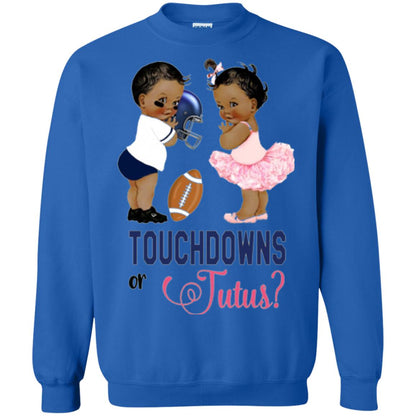 Ethnic Touchdowns Or Tutus Gender Reveal Party Football Lover T-shirt Royal