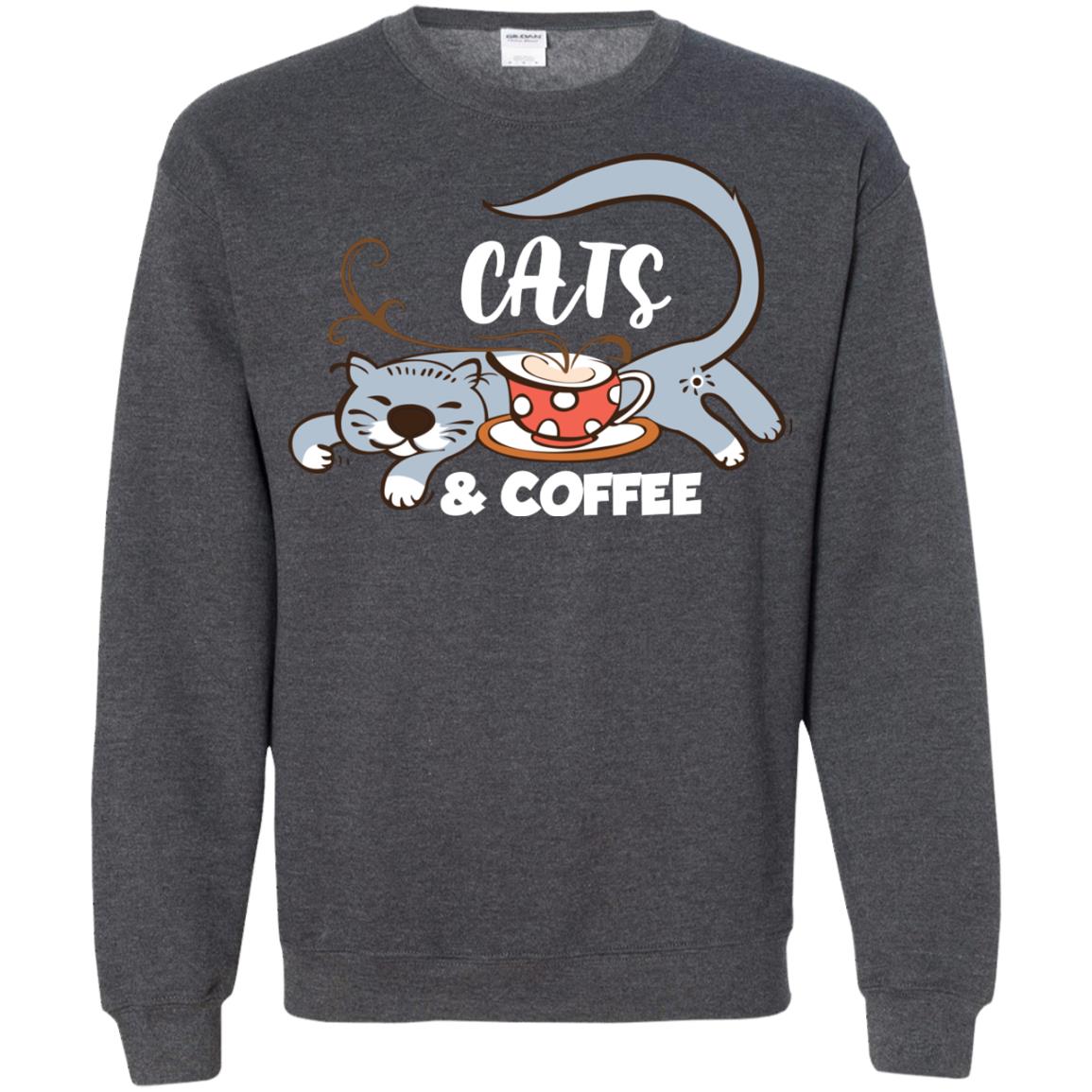 A Good Day Start With Cat And Coffee Cat Lover T-shirt Dark Heather