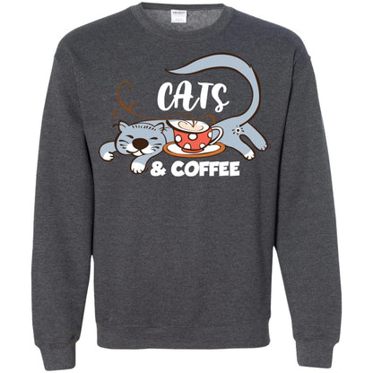 A Good Day Start With Cat And Coffee Cat Lover T-shirt Dark Heather