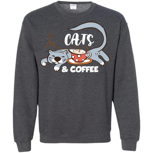 A Good Day Start With Cat And Coffee Cat Lover T-shirtG180 Gildan Crewneck Pullover Sweatshirt 8 oz.