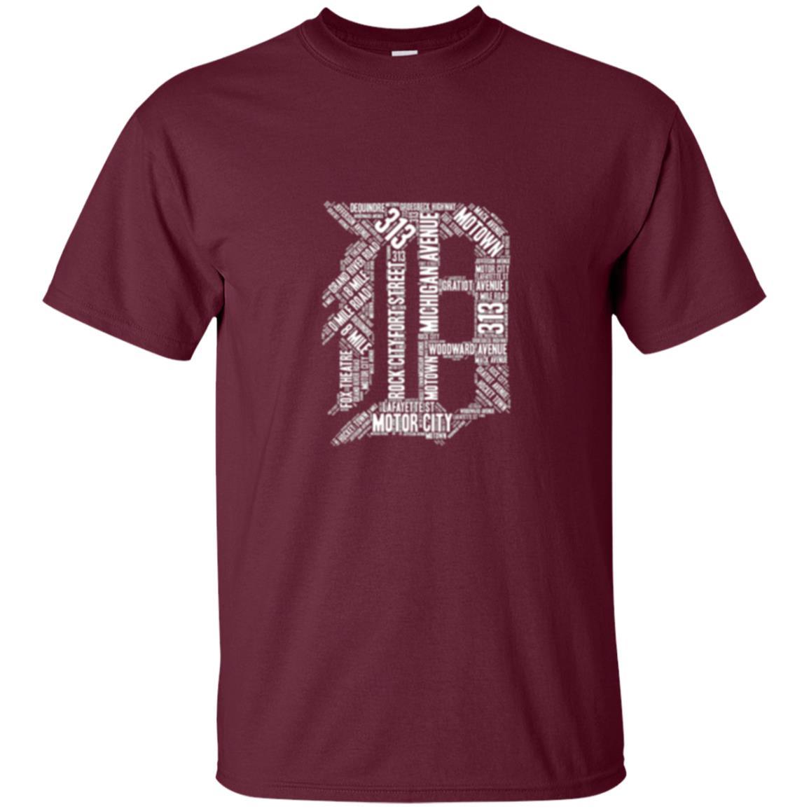 Detroit T-shirt Graphic D Maroon