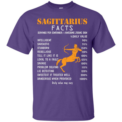 Sagittarius Facts 1 Awesome Zodiac Sign Gift Shirt For Sagittarius Horoscope Purple