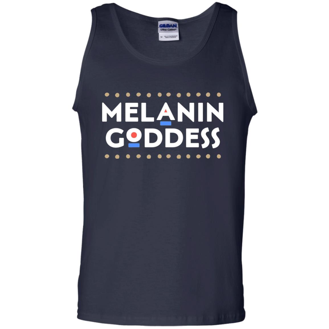 Melanin Goddess African T-shirt Black Girl Poppin_ Navy