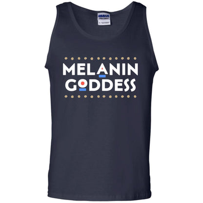 Melanin Goddess African T-shirt Black Girl Poppin_ Navy