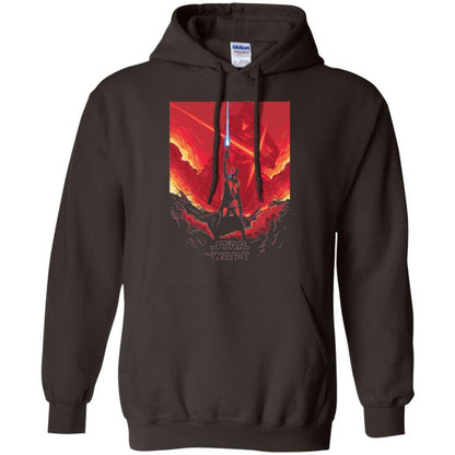 Film T-shirt Star Wars Last Jedi Rey Saber Reach Red Poster Dark Chocolate
