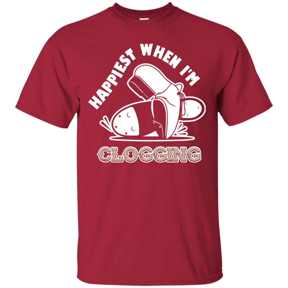 Clogger T-shirt Happiest When I'm Clogging Cardinal