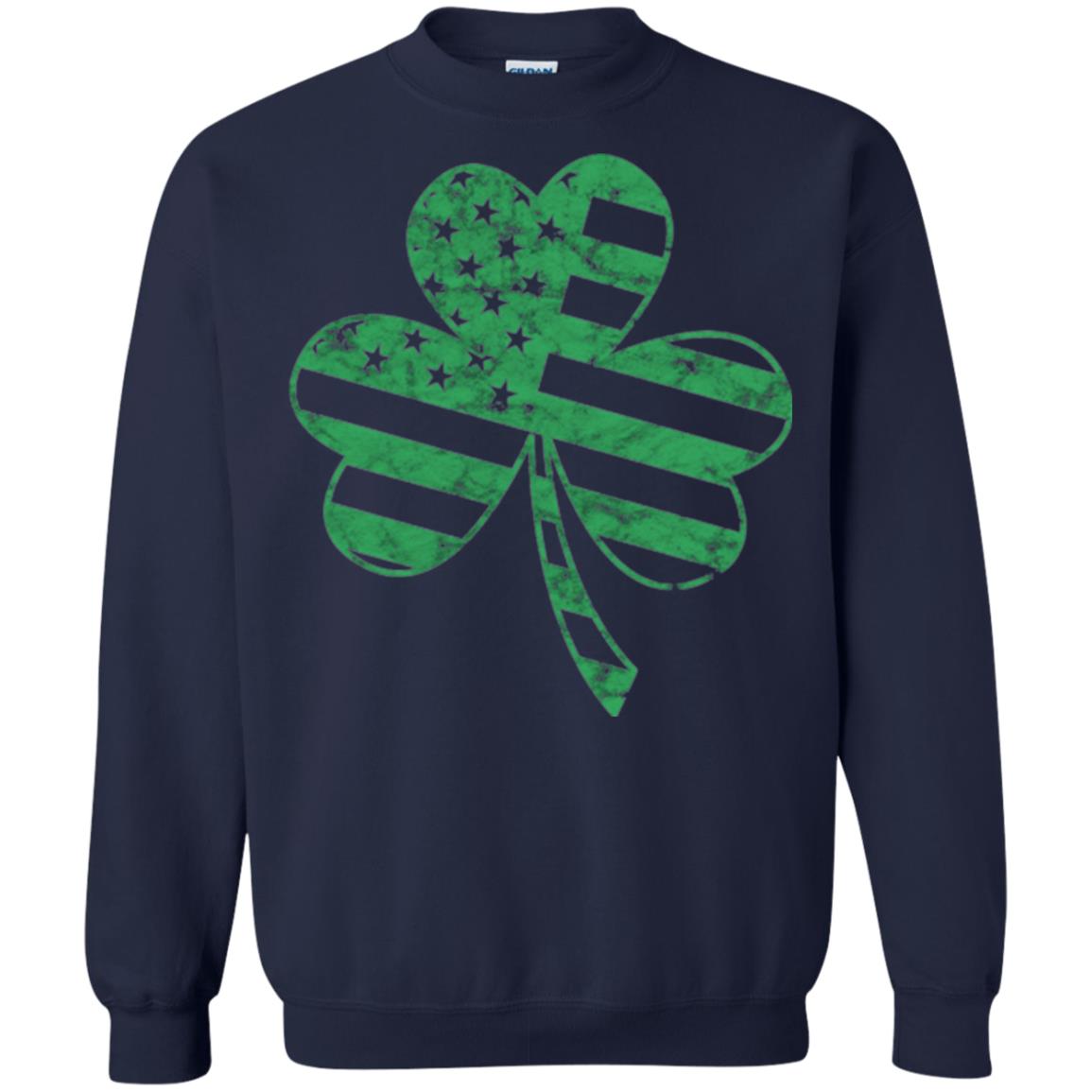 Irish American Flag Shamrock St. Patrick's Day T-shirt Navy
