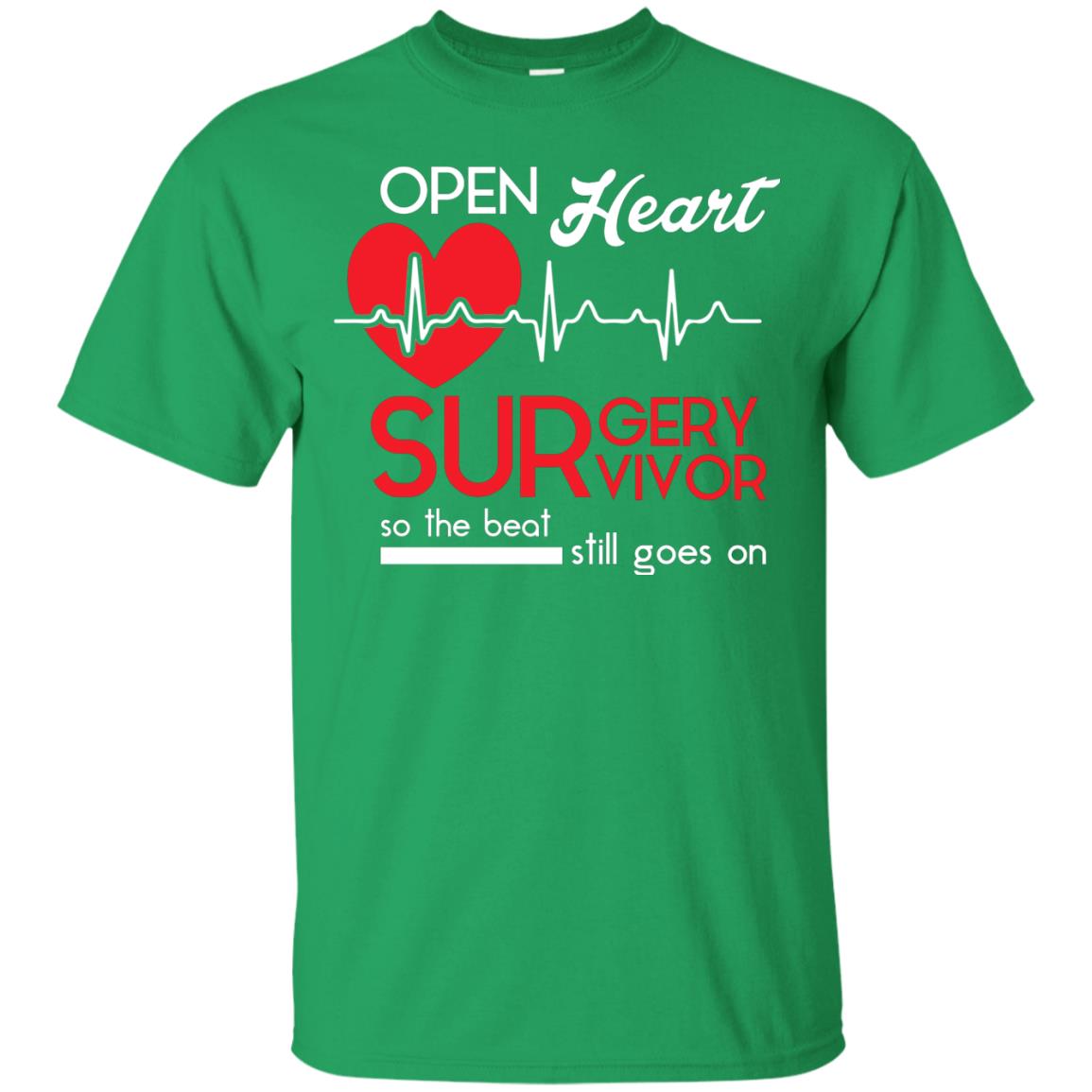 Open Heart Surgery Survivor Heart Desease T-shirt Irish Green